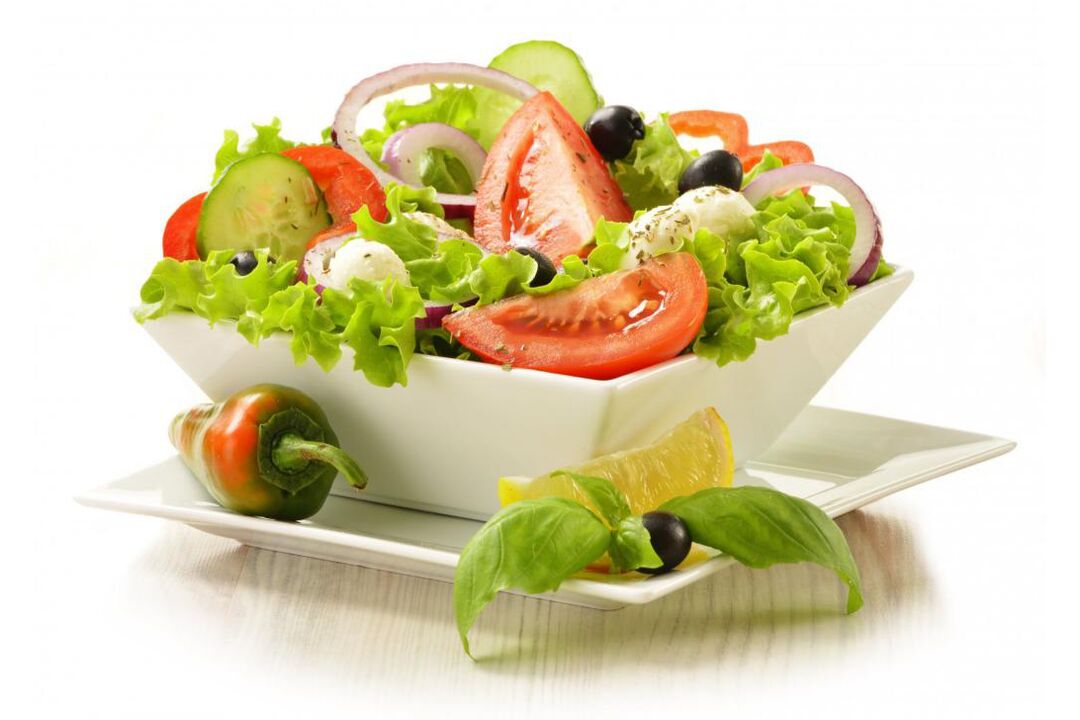 On vegetable days of a chemical diet you can prepare delicious salads