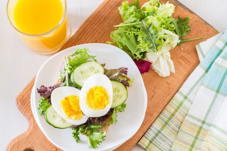 Cucumber and hard-boiled egg salad