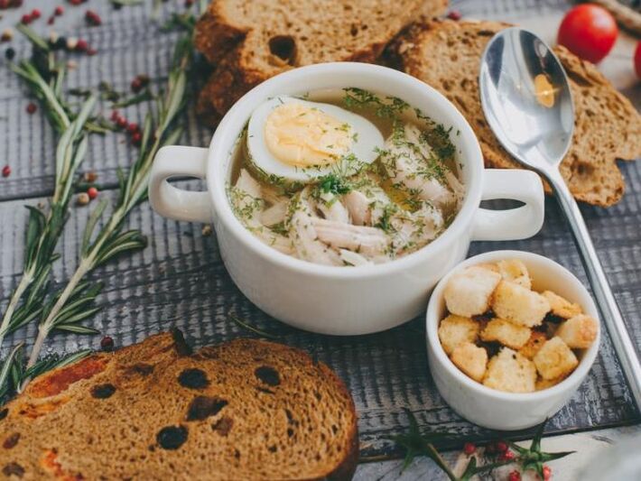 chicken soup with egg for a protein diet